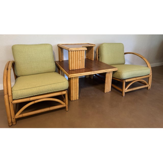 Furniture has been in one family since 1961. Restored in 2008, a sectional settee with corner table with a topper. Settee...