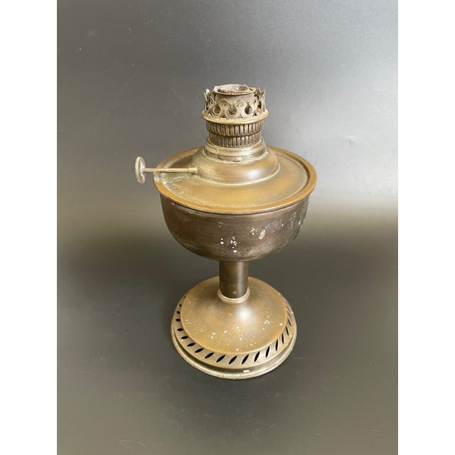 Traditional Antique Ehrich & Graetz German Oil Kerosene Lamp Kosmos Burner, Font and Base For Sale - Image 3 of 13