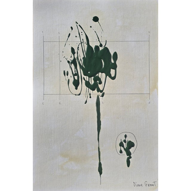 2020s Set of 6 - One-of-a-Kind Dark Green Botanical Organic Modern Original Oil Paintings / Herbarium / Floral / Earth Tones For Sale - Image 5 of 11