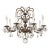 Antique 8 Arm Sensational Dark Patina Brass Cut Lead Glass Crystal Chandelier For Sale