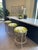 Summer Ivory & Lime Iron Scroll Upholstered Counter Stools (Set of 3) For Sale - Image 10 of 11