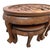 Mid-20th Century Chinese Massive Oval Carved Coffee Table With 6 Nesting Stools For Sale - Image 4 of 12