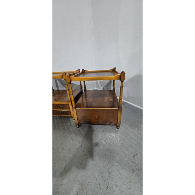 Wood Vintage Yew Side Tables, 1920, Set of 2 For Sale - Image 7 of 13