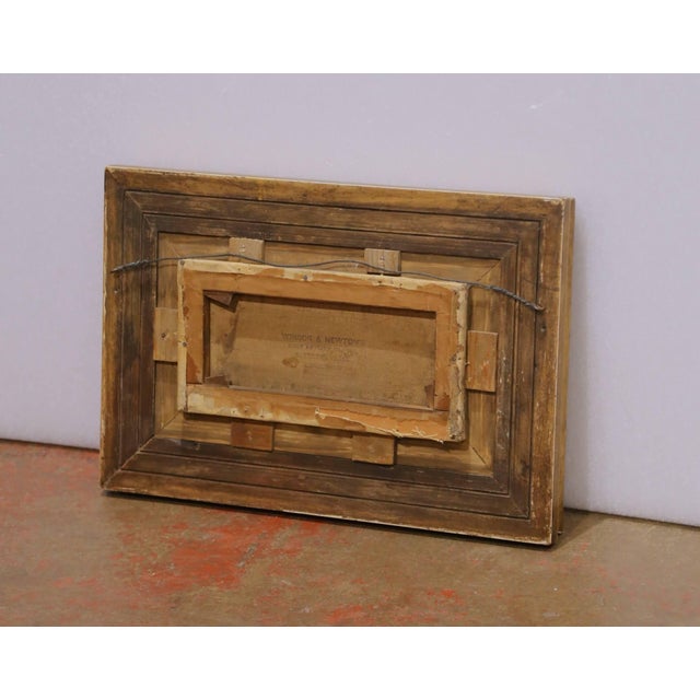 Green Early 20th Century Oil Landscape Painting by W. Baldwin in Giltwood Frame For Sale - Image 8 of 8