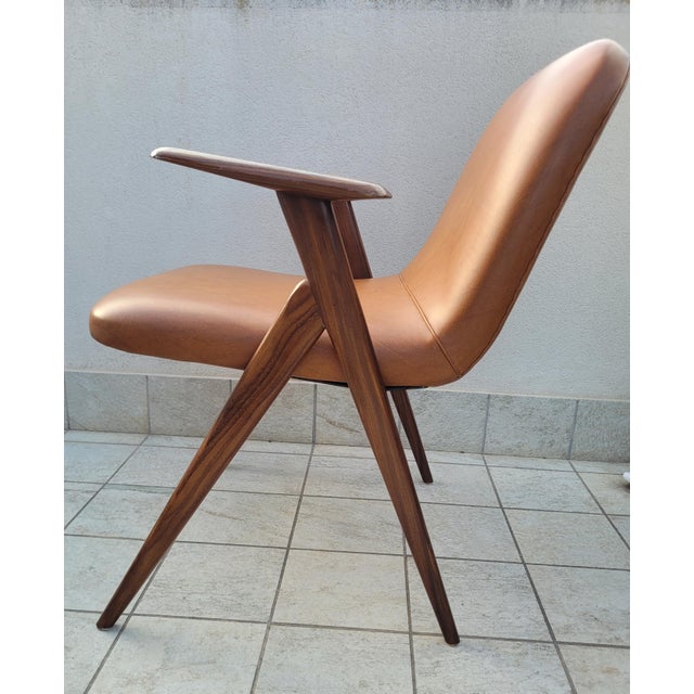 Brown Teak Armchair by Lietti and Motta, 1958 For Sale - Image 8 of 12