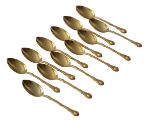 Gold-Plated Coffee Spoons, France, Set of 12