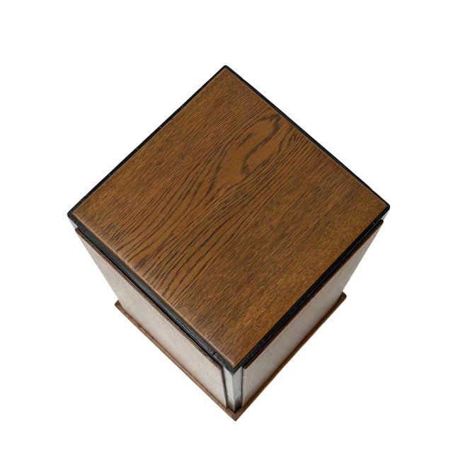 Wood Art Deco Modernist Pedestal in Oak with Black Lacquer, 1930s For Sale - Image 7 of 9