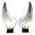 Two-Tone Rougier Clam Shell Acrylic Table Lamps - A Pair For Sale