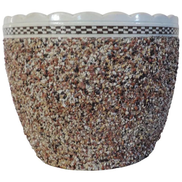 Antique 18th / Early 19th Century English George III Staffordshire Pearlware Mochaware Sanded Flower Pot Cachepot For Sale - Image 10 of 10