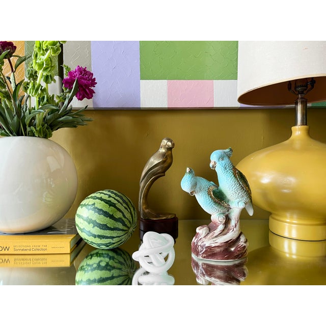 Realism 1920s Hollywood Regency Ceramic GIlded Parrots For Sale - Image 3 of 12