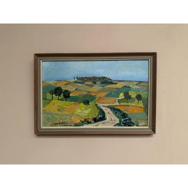 Original Vintage Swedish Oil on Panel – “Landscape” by Tage Gavik – Signed – Vintage & Framed – 68 × 45 cm (26.8" × 17.7")...