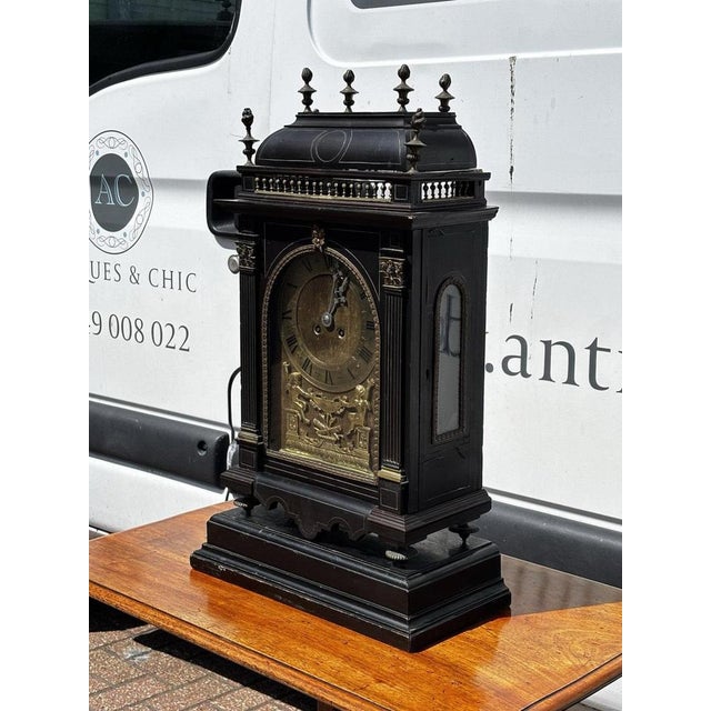 Victorian French Clock on Stand by Japy Frere For Sale - Image 5 of 17