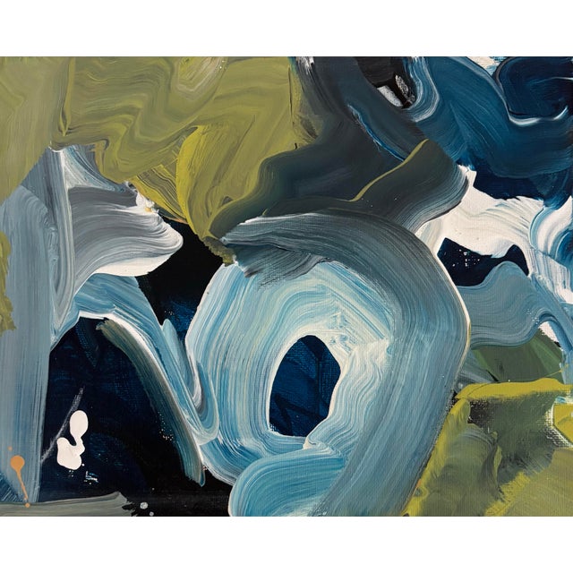 “Tidal Whispers” Original, Acrylic Expressive Abstract Painting by Linda McDonough For Sale In Naples, FL - Image 6 of 12