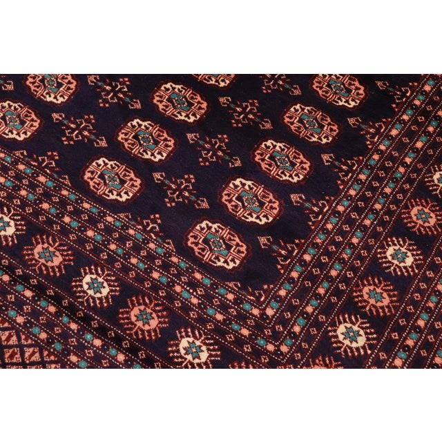 Tribal Bokhara Blue/Blue Hand Knotted Wool Rug For Sale - Image 4 of 9