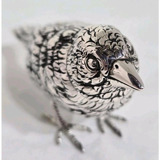 Antique Early 20th Century Continental Silver Bird Model For Sale - Image 4 of 17