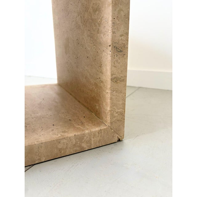Travertine Marble Cube Side Table, Italy, 1990s For Sale - Image 10 of 14