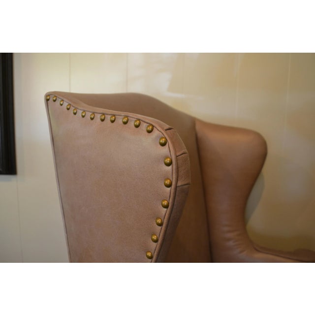 Mid 20th Century Kittinger Fireside Wing Chair in New Leather For Sale - Image 5 of 8