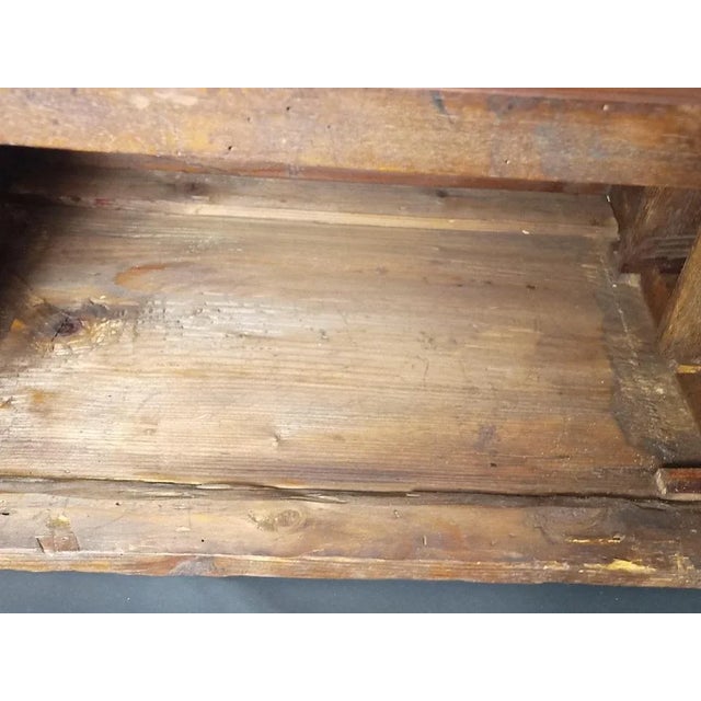 18th Century Louis XV Side Table in Oak, Marble, and Walnut For Sale - Image 3 of 10