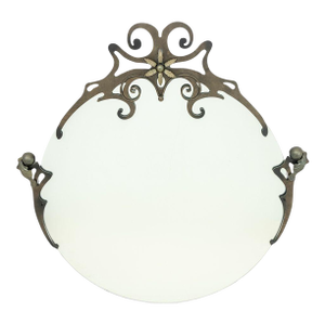 Art Nouveau Style Wrought Iron Circular Mirror