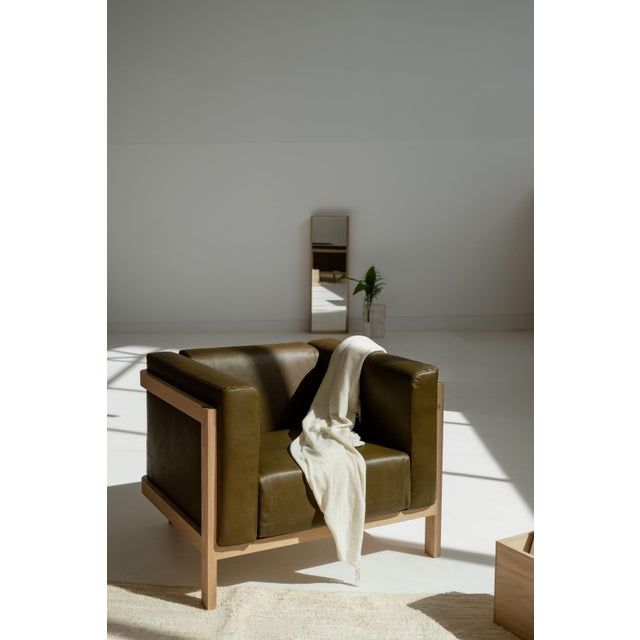 Not Yet Made - Made To Order LIFT Minimalist Three-Seater Sofa in Oak Wood and Bosco Leather Seat by Julien Renault For Sale - Image 5 of 13