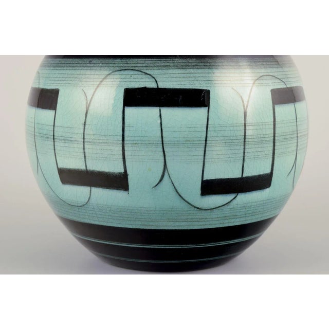 1940s Large Art Deco Faience Vase by Ilse Claesson for Rörstrand, 1940 For Sale - Image 5 of 9