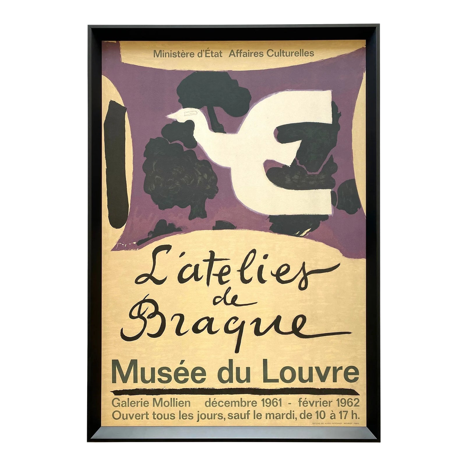 Georges Braque Vintage 1961 Mid Century Modernist Mourlot