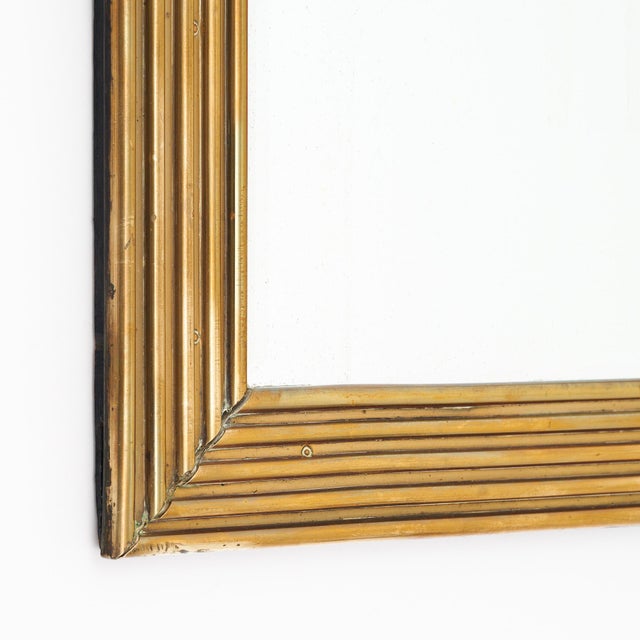 Mid-Century French Brass Mirror For Sale - Image 9 of 9