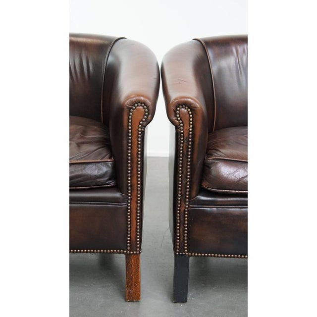 English Style Cowhide Club Armchairs, Set of 2 For Sale - Image 10 of 15