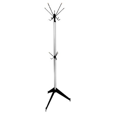 Mid-Century Black Metal & Brass Sputnik Style Coat Stand, 1950s For Sale