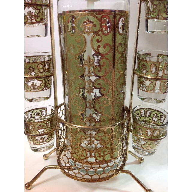 Mid Century Modern Atomic Age Starlyte Bar Set Caddy, Dispenser and 6 Shot Glasses For Sale - Image 10 of 13