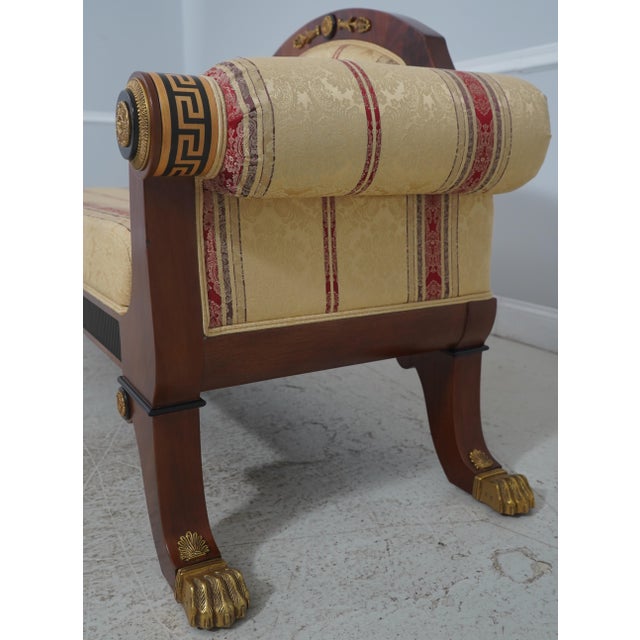 1980s Versace Gigasso Mahogany Empire Style Chaise Recamier For Sale - Image 5 of 18