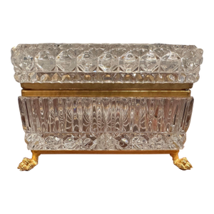 Large Vintage Crystal Footed Box
