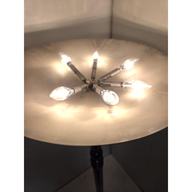 Early 20th Century A Tall French Art Deco Tiered Torchere /Floor Lamp in Ebonized Wood and Metal For Sale - Image 16 of 16