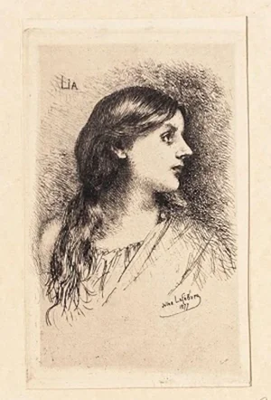 Lia - Original Etching by J. Lefebvre - Late 19th Century Late 19th Century