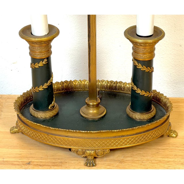 French Empire-Style Bouillotte Lamp with Napoleonic Eagle Motif, circa 1925 For Sale - Image 11 of 16