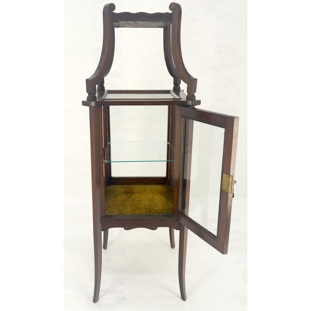 Victorian c1900s 360 Degree Center Vitrine Display Cabinet Showcase Clean! For Sale - Image 9 of 18