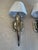 Modern Pair of Silver Wall Sconces With White Shades For Sale - Image 3 of 9
