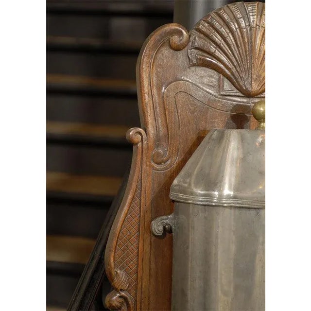18th Century Louis XV Period Pewter Lavabo Mounted on Walnut Stand For Sale - Image 10 of 11