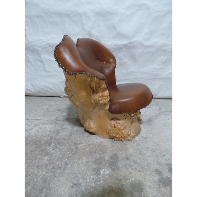 1970s Burl Chair For Sale - Image 5 of 9