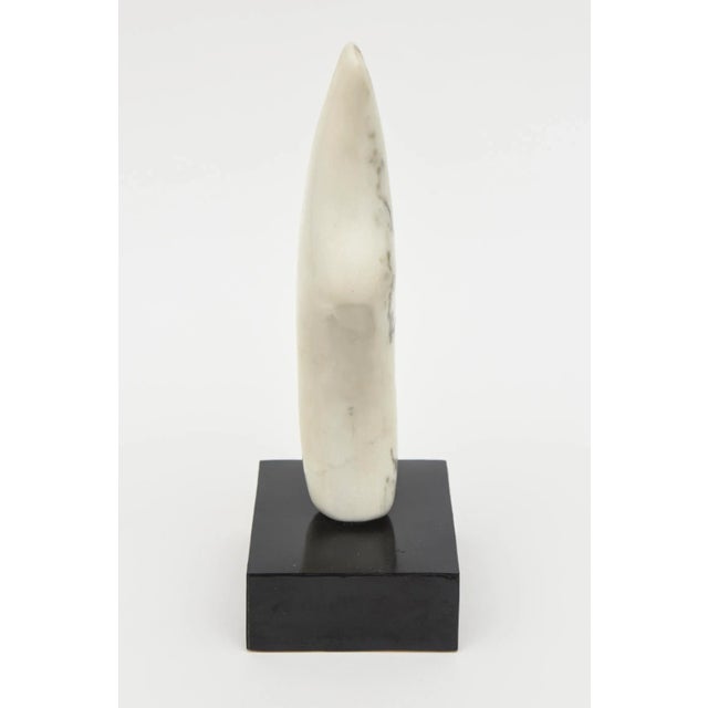Antique White Vintage Carrara Marble and Black Resin Abstract Sculpture, 1980's For Sale - Image 8 of 11