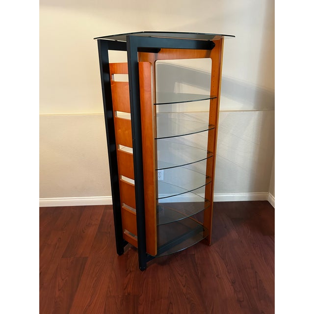 A stunning, ultra-premium matching two-piece architectural media entertainment set by high-end furniture designers BDI...