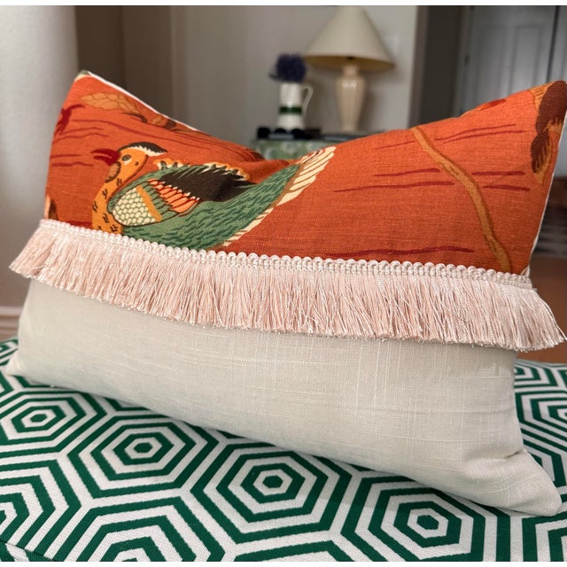 Schumacher Lotus Lacquer Lumbar 12" X 24" For Sale - Image 4 of 4