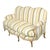 French Louis XVI Jansen style striped sofa with camel back