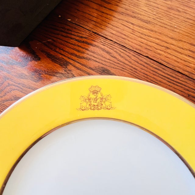 Ceramic 1990s Bernardaud Neoclassical Limoges "Sandy Lane" 12" Charger Plates French Luxury Porcelain With Gold Trim - a Pair For Sale - Image 7 of 7