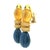 1980s Italian Carved Lapis Topaz Diamond 18k Gold Drop Earrings, Pair For Sale - Image 13 of 17