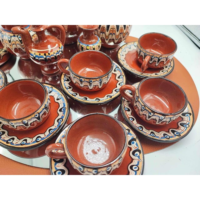 Mid-Century Bulgarian Ceramic Coffee Set, 1960s, Set of 18 For Sale - Image 4 of 11