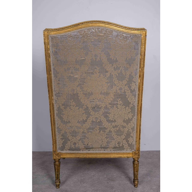 French Louis XVI Giltwood Wing Chair For Sale - Image 14 of 18