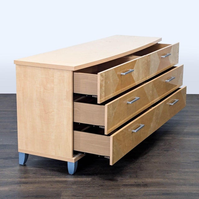 Contemporary Alf Italia Contemporary 6-Drawer Geometric Wood Dresser For Sale - Image 3 of 9