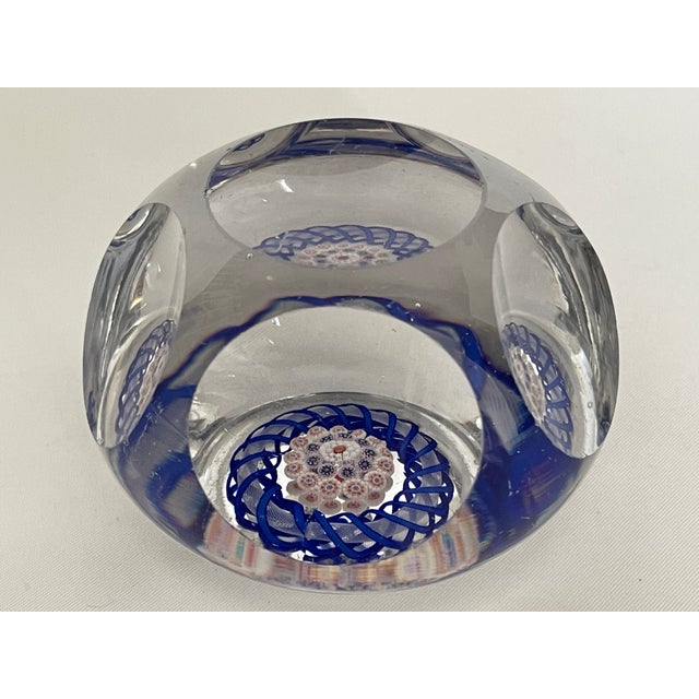 Antique Baccarat Red White and Blue Convex Glass Paperweight For Sale In Jacksonville, FL - Image 6 of 8