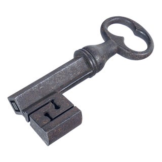 Large Antique 19th Century Iron Key For Sale